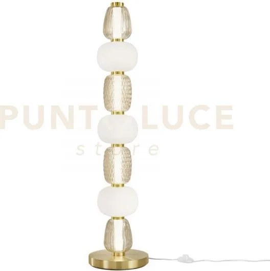 Piantana led totem oro 40w 4000lm 3000k 25x108,8cm in metallo e vet...