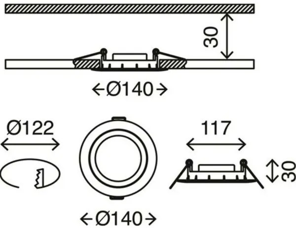 Briloner 7116-432 - SET 3x Lampada LED da bagno FLAT IN LED/9W/230V IP23