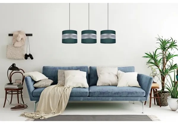 Lampadario su corda CORALLO 3xE27/60W/230V verde