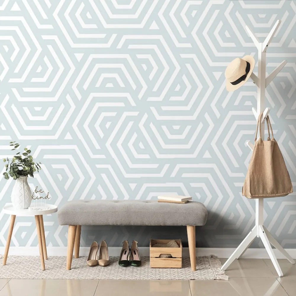 Carta da parati – Motivo trendy grigio-blu