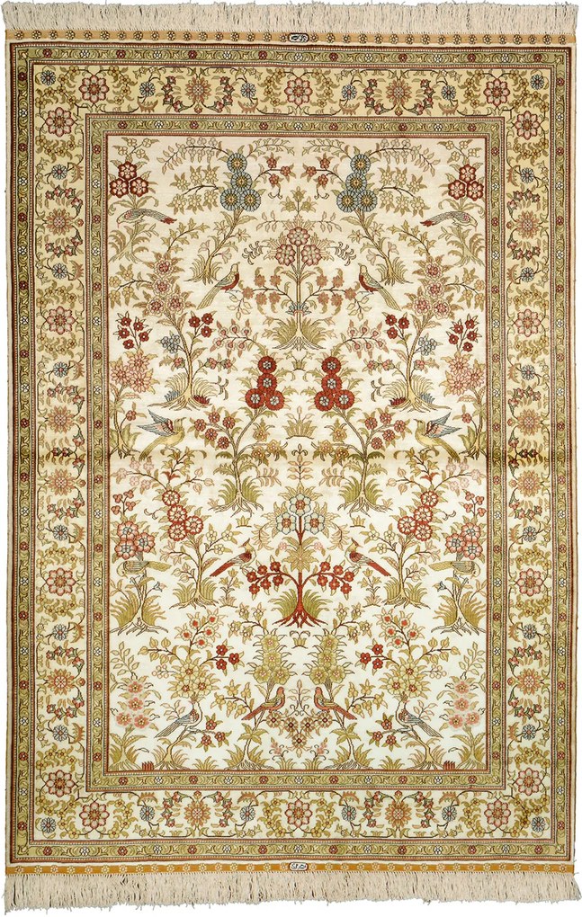 Hereke Tappeto 190 x 130 Beige (Cina) Annodato A Mano