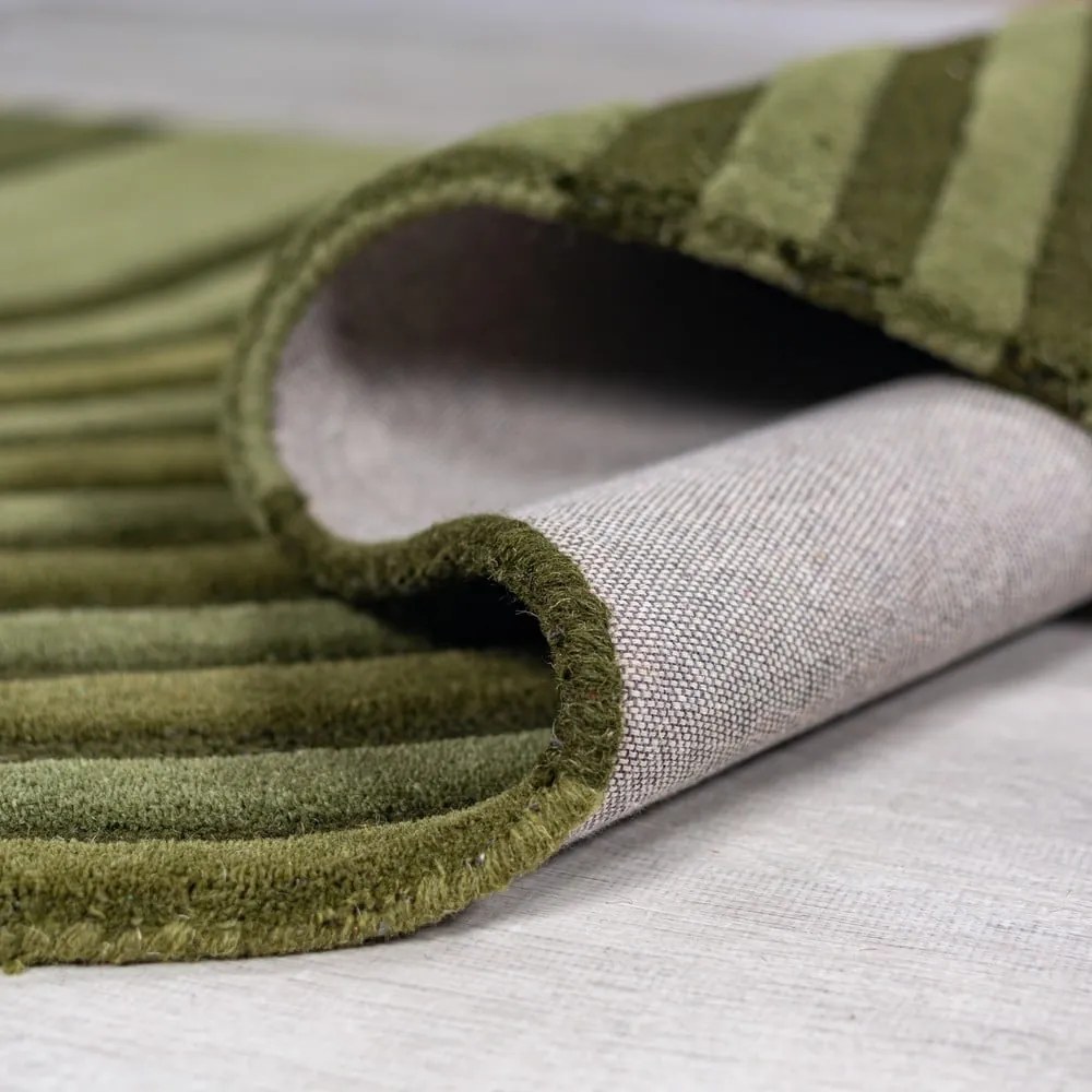 Tappeto verde in lana tessuto a mano 150x240 cm Conway Retro – Flair Rugs