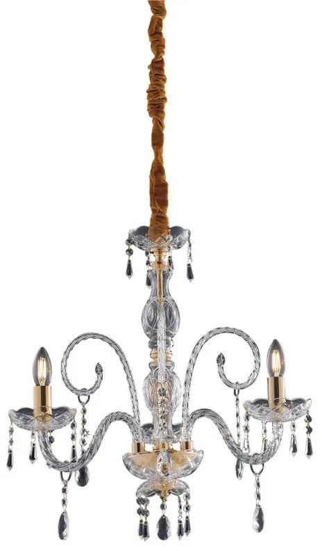 Lampadario Neoclassico Monalisa bianco 3x E14 Ø54cm LUCE AMBIENTE DESIGN