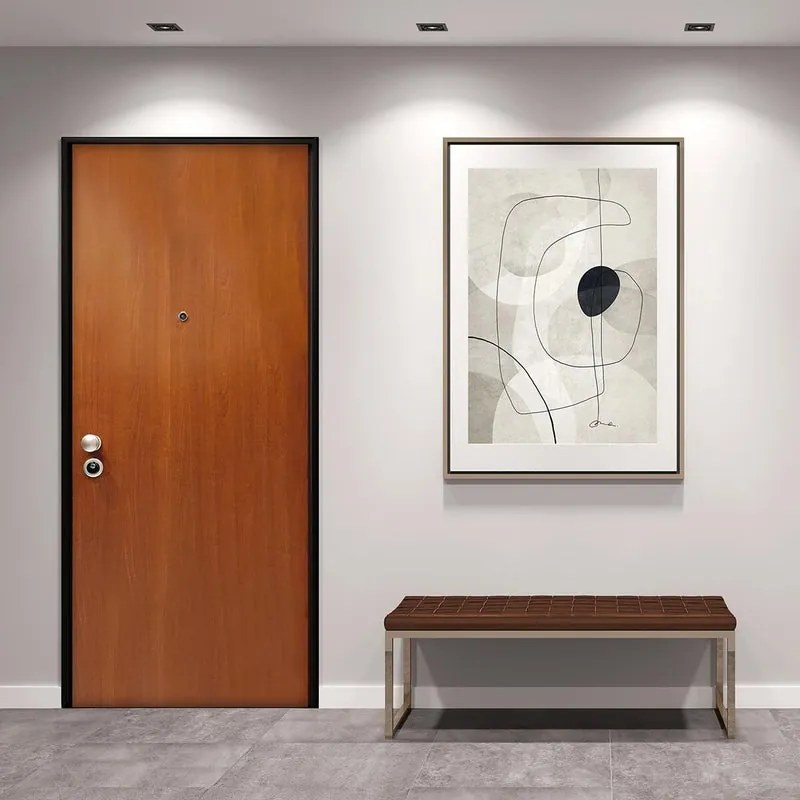 Porta blindata MASTER Bullet L 90 x H 210 cm in melaminico noce, apertura spingere a destra, falso telaio incluso