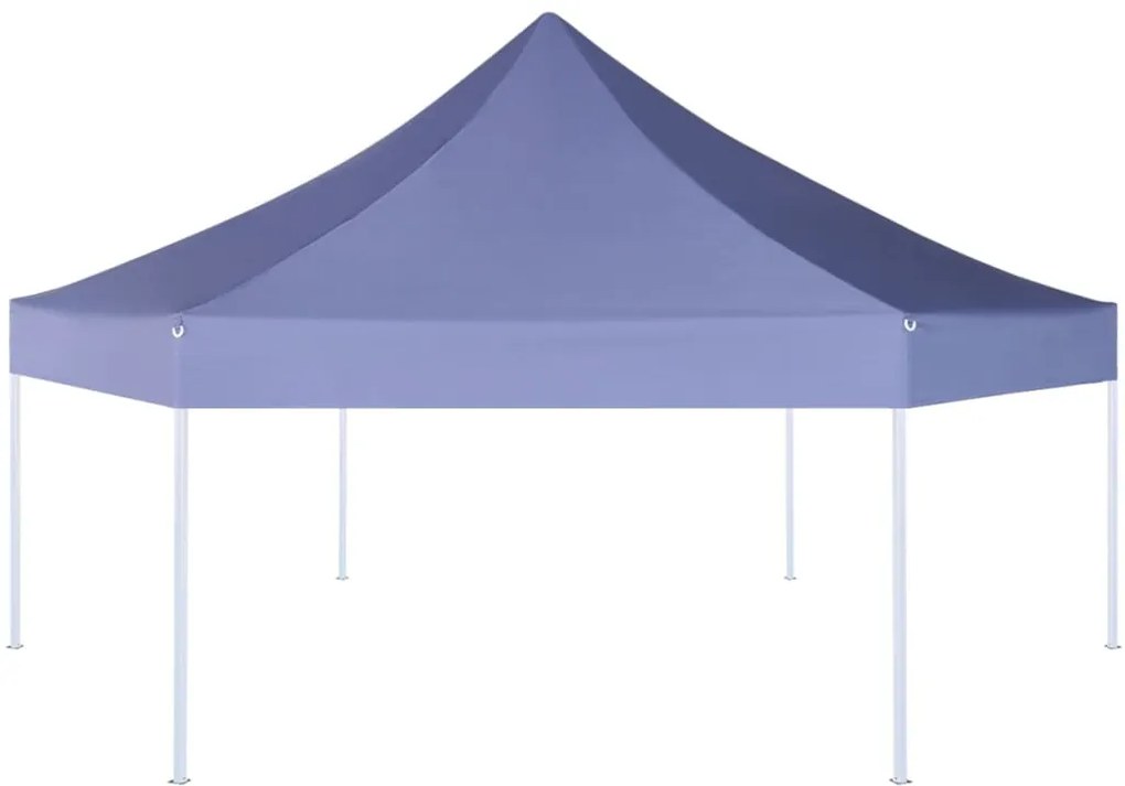 Gazebo Pieghevole Esagonale Pop-Up Blu Scuro 3,6x3,1 m