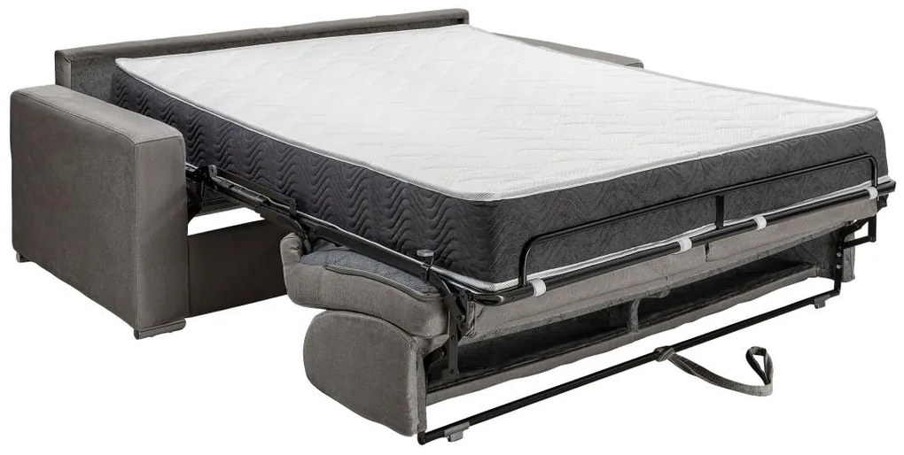 Divano letto 4 posti a ribalta Materasso 160cm Spess. 22cm Memory foam Velluto Antracite - CALITO