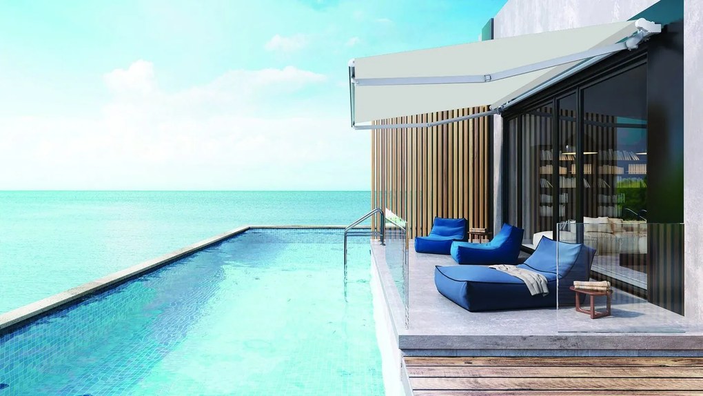 Tenda da sole a bracci estensibili, motorizzato TEMPOTEST PARA' mod. Cervia, L 3 x 2.1 m grigio