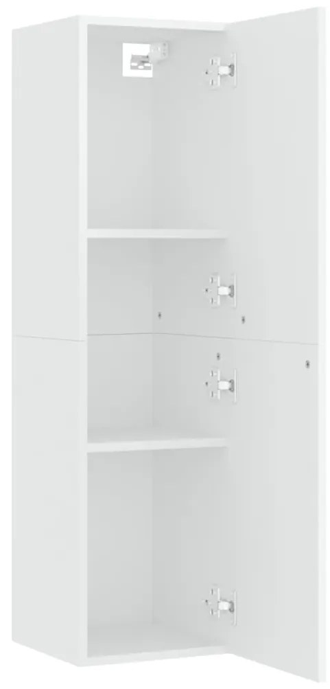 Mobili Porta TV 2pz Bianchi 30,5x30x110 cm in Legno Multistrato