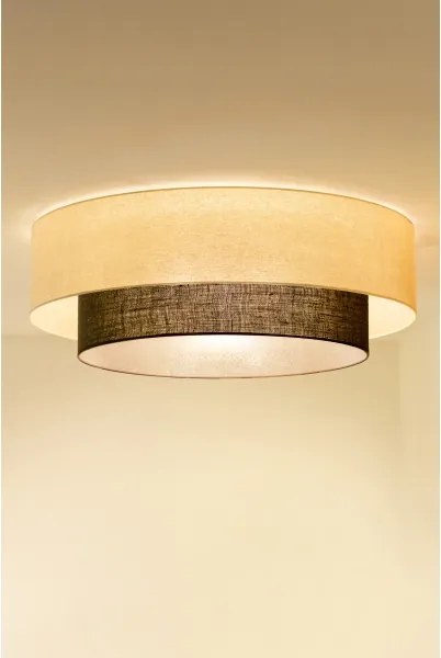 Brilagi - Plafoniera LED BOHO STYLE 3xE27/15W/230V Ø 80 cm crema/marrone