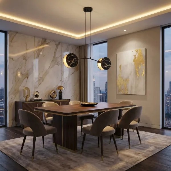 Lampadario a sospensione con filo MOTIF 2xE27/15W/230V nero/oro