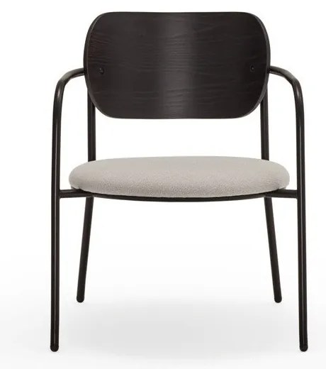 Sedia da pranzo nera e grigia in frassino Eclipse - Teulat