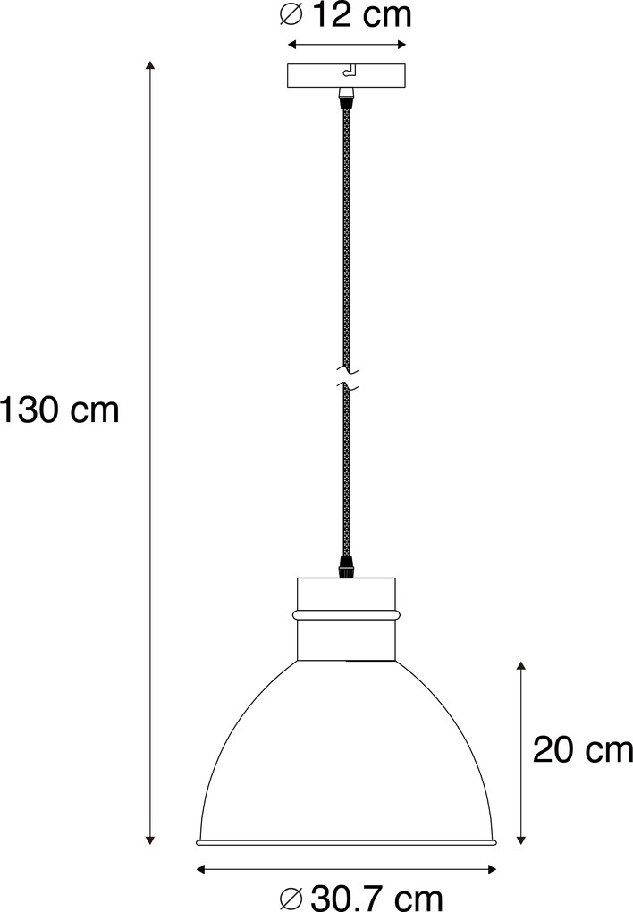 Set di 3 lampade a sospensione rustiche grigie - Dory