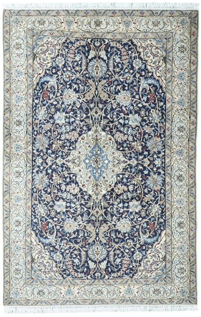 Isfahan Tappeto 160x240 Blu (Iran) Annodato A Mano
