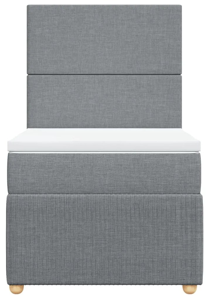 Giroletto a molle con materasso grigio chiaro100x200 cm tessuto