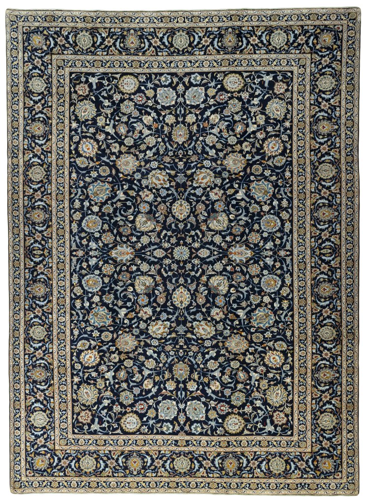 Kashan Tappeto persiano 310x420 Blu (Iran) Annodato A Mano