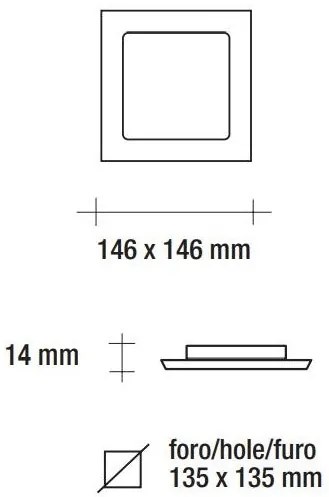 BLAIR pannello led quadro bianco varie potenze e dimensioni