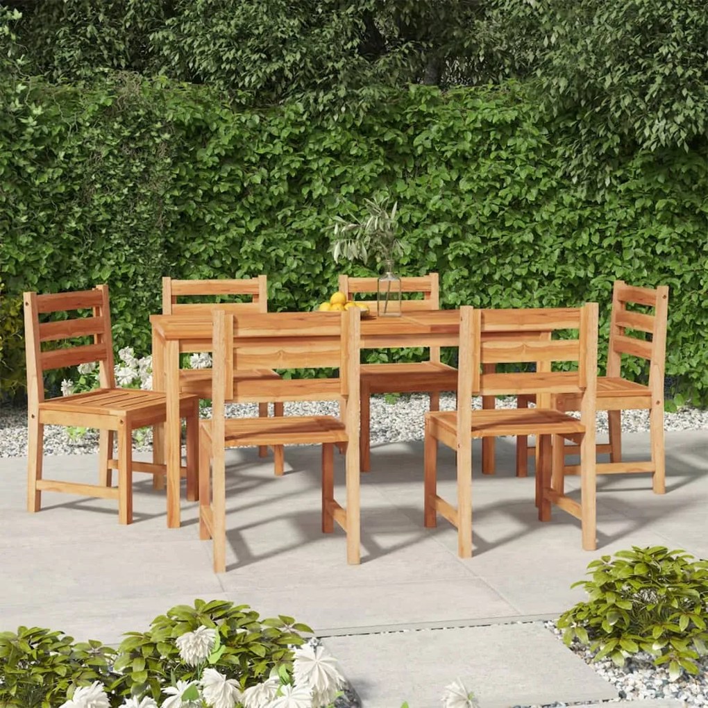 Set da pranzo da giardino 7 pz in legno massello di teak