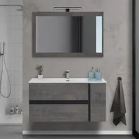 Mobile bagno sospeso da 110 cm effetto pietra Oxid