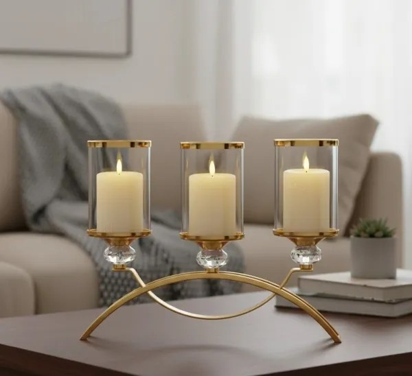 Set 3x candele LED BRILLO, LED/3xAAA, colore crema + telecomando