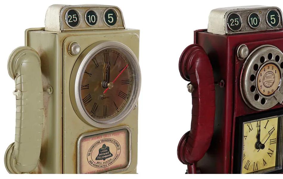 Orologio da Tavolo DKD Home Decor Rosso Beige Metallo (2 pcs) (14 x 6 x 29 cm)