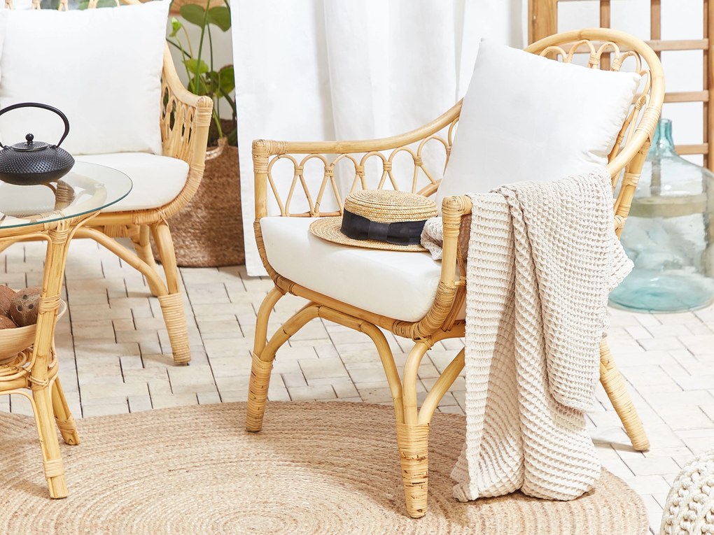 Set da giardino 4 posti in rattan naturale SIBARI Beliani