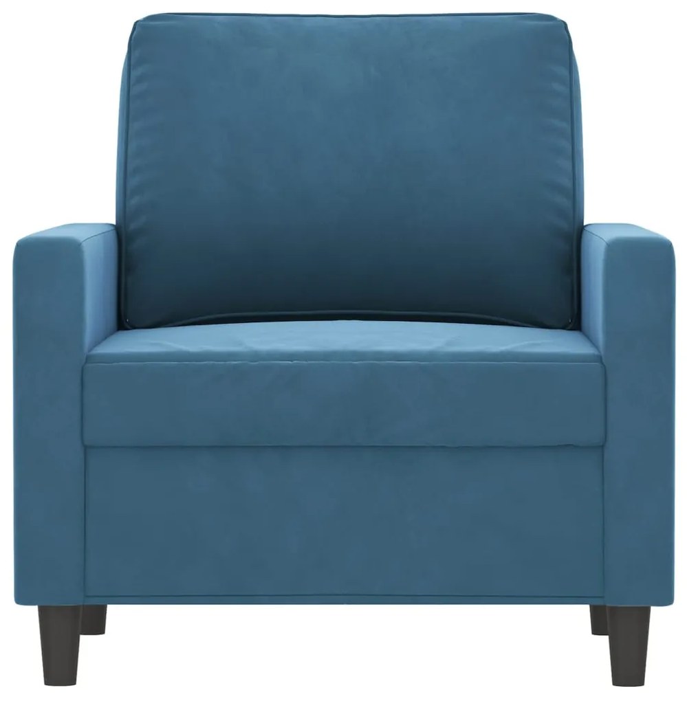 Poltrona blu 60 cm velluto
