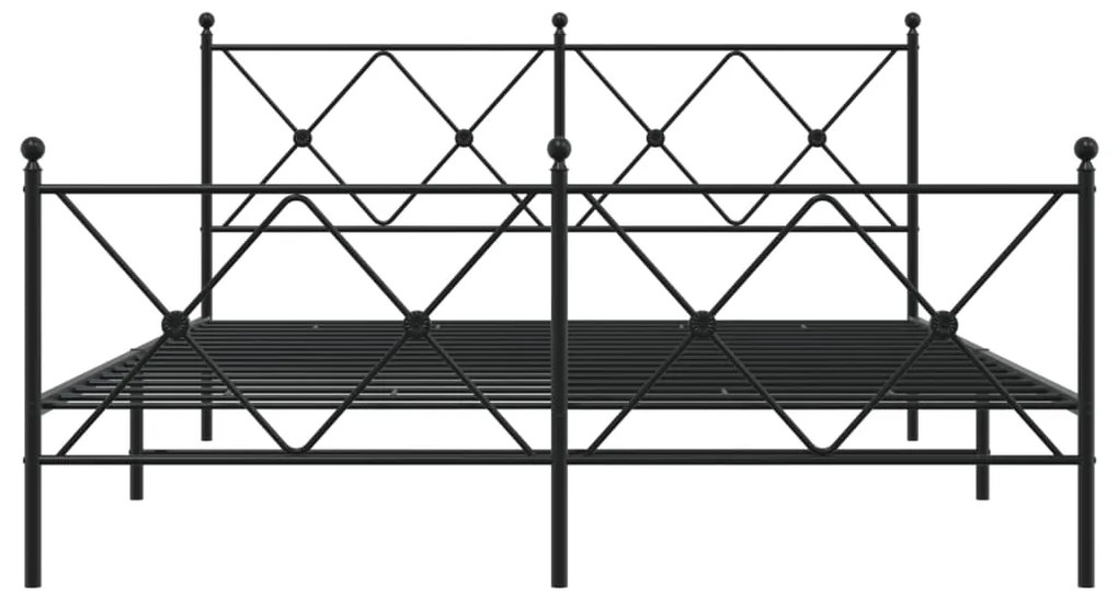 Giroletto con testiera e pediera metallo nero 160x200 cm