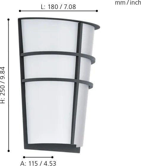 Eglo 94138 - Applique da esterno a LED BREGANZO 2xLED/2,5W/230V IP44
