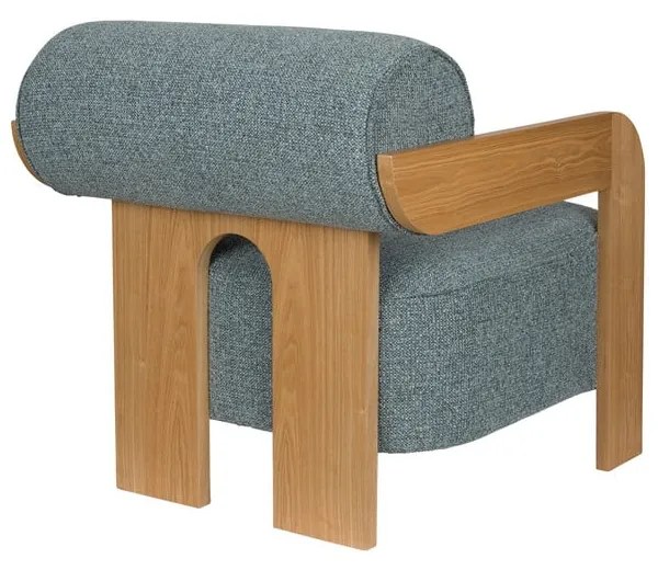 Poltrona blu polveroso con rivestimento in bouclé Oolong – Zuiver