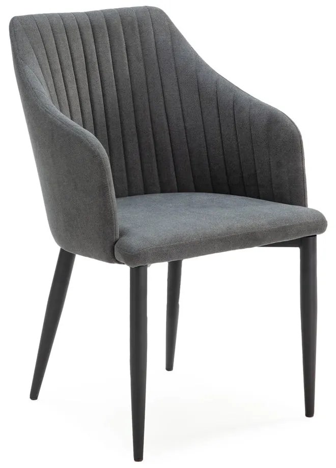 Set di sedie da pranzo grigio scuro in imbottito 2 pz Nadi – Marckeric