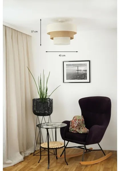 Brilagi Plafoniera DENVER LUNETA 1xE27/15W/230V Ø45 beige/marrone/crema