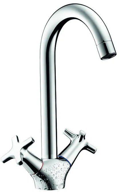 Rubinetto da cucina a collo di cigno MySport argento cromato lucido HANSGROHE