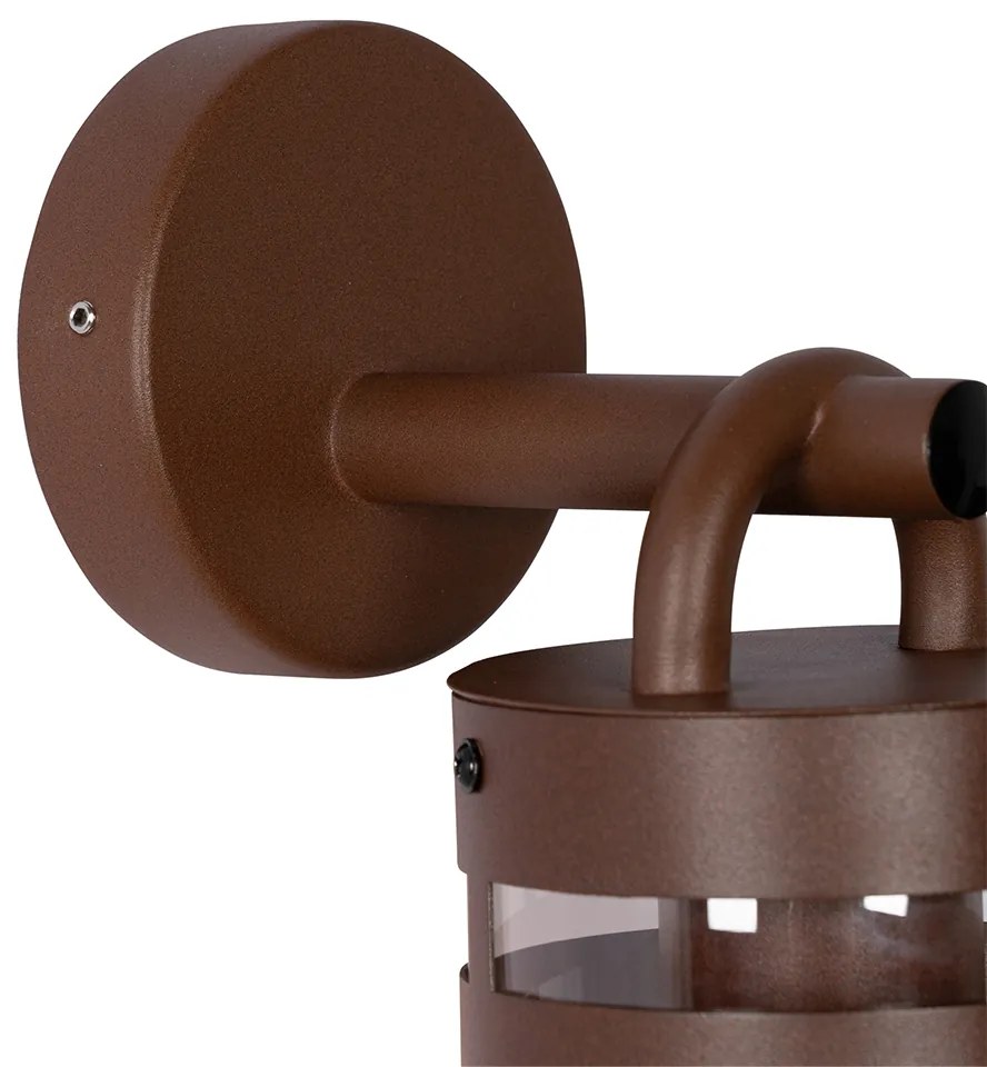 Lampada da parete per esterni industriale marrone ruggine IP44 - Ruben