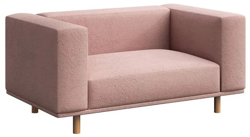 Poltrona relax rosa in tessuto bouclé Kukumo - Ame Yens