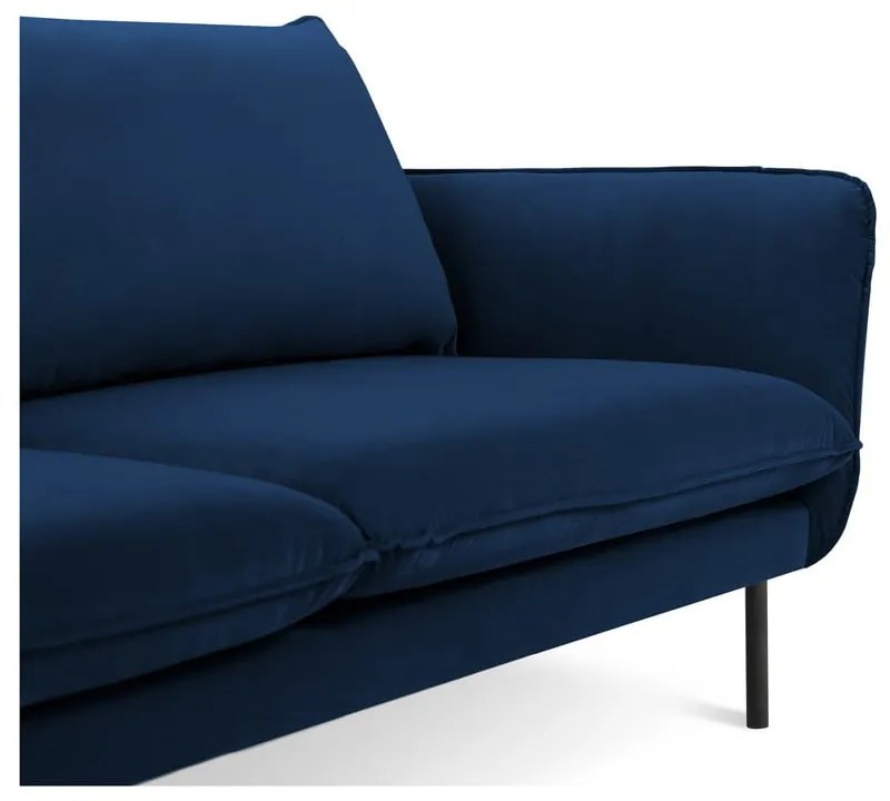Divano in velluto blu 200 cm Vienna - Cosmopolitan Design