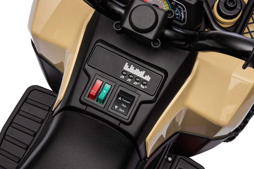 Quad Elettrico per Bambini Safari 6V con Bauletto Posteriore Beige...