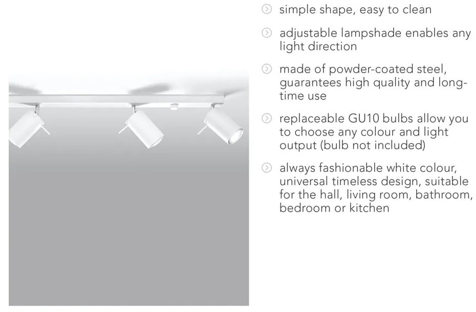 Apparecchio da soffitto bianco 4L Etna - Sollux