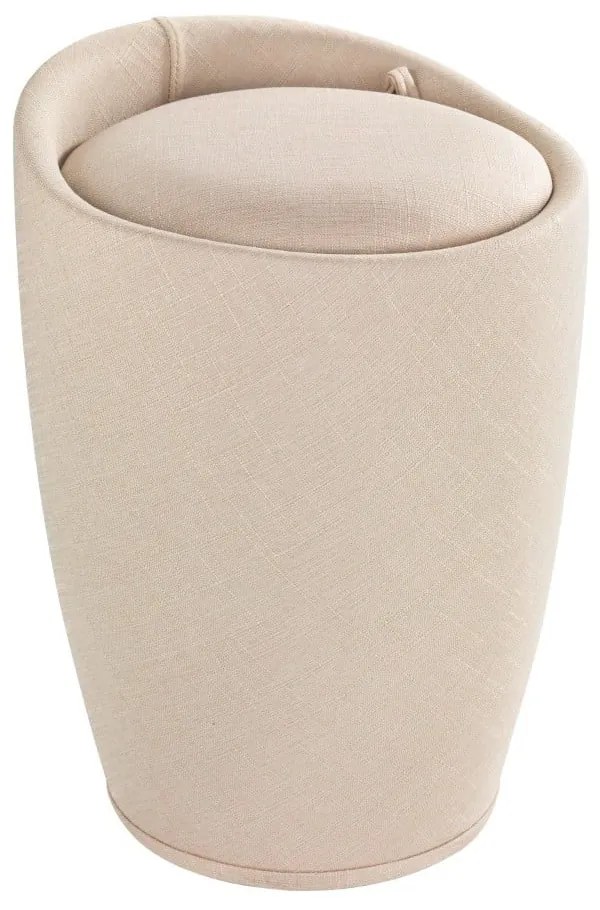 Cesto portabiancheria e sgabello beige in un unico look lino Candy - Wenko