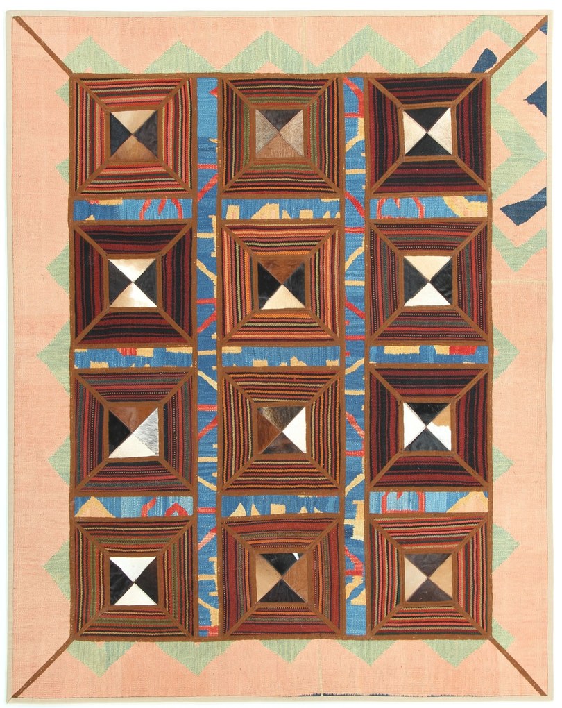 Kilim Tappeto 190x150 (Iran) Tessuto A Mano