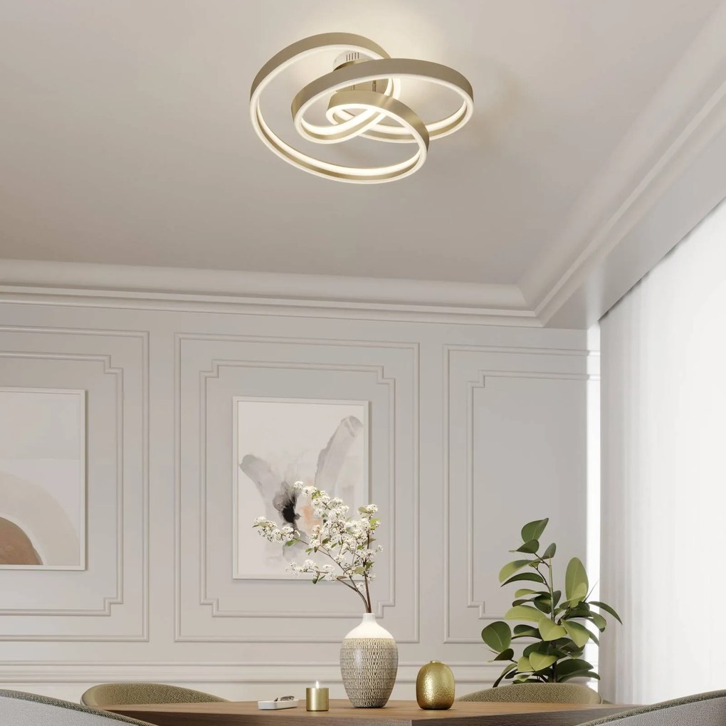 Lucande Plafoniera LED Gunbritt, Ø 60 cm, argento, dimmerabile