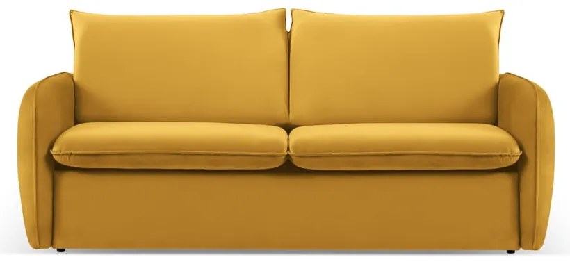 Divano letto in velluto color senape 194 cm Vienna - Cosmopolitan Design