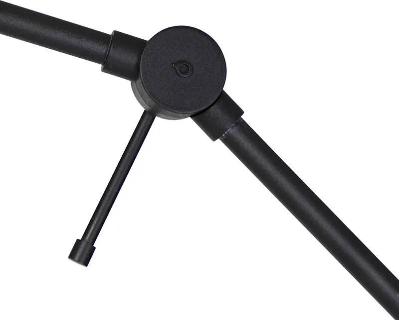 Lampada da terra nera regolabile con paralume a righe marroni e beige 50cm - Editor