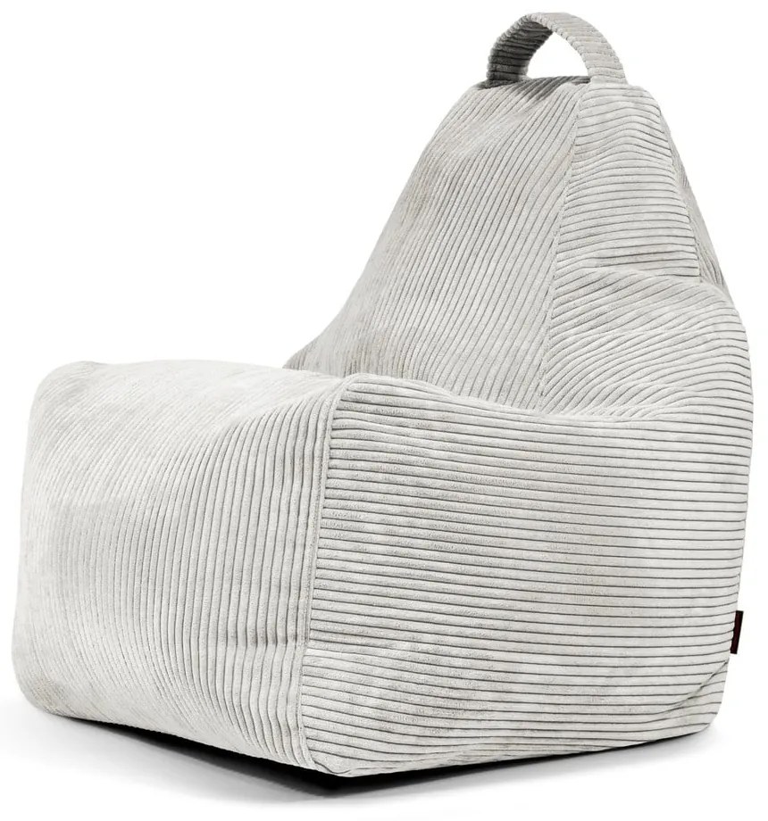 Puof a sacco color crema con rivestimento in velluto a coste Play Amuse – SLOWDOWN