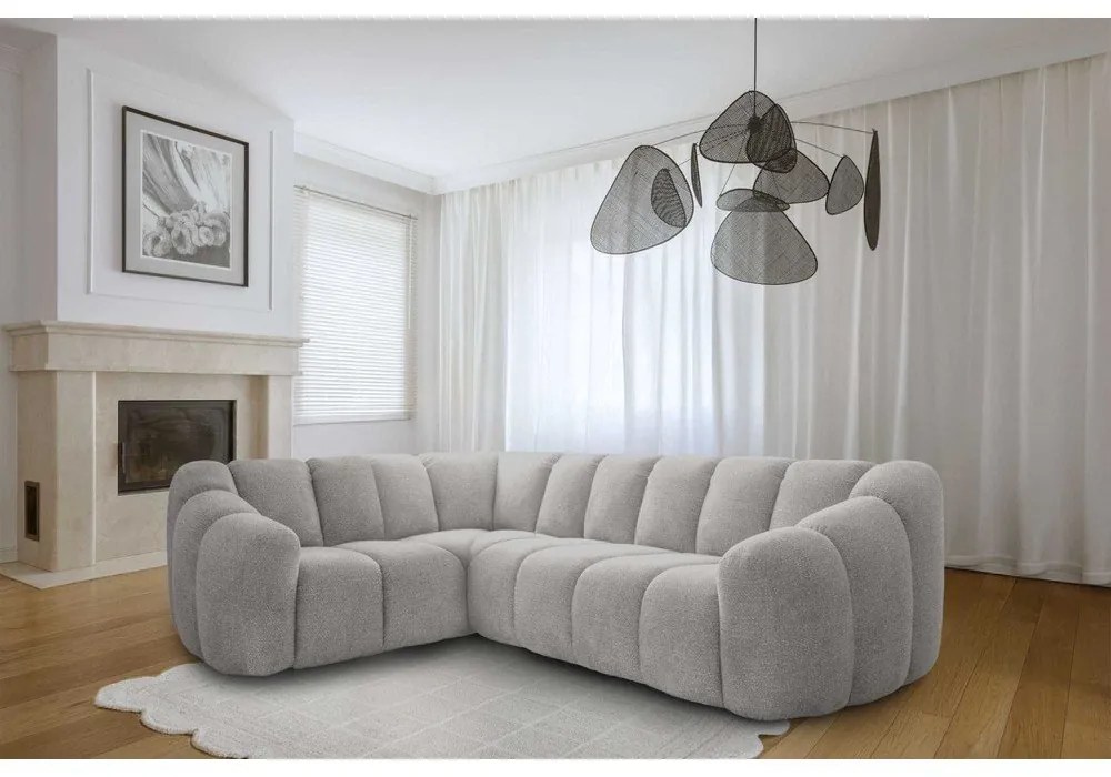 Divano angolare grigio chiaro (con penisola a sinistra/a L) Shell – Miuform