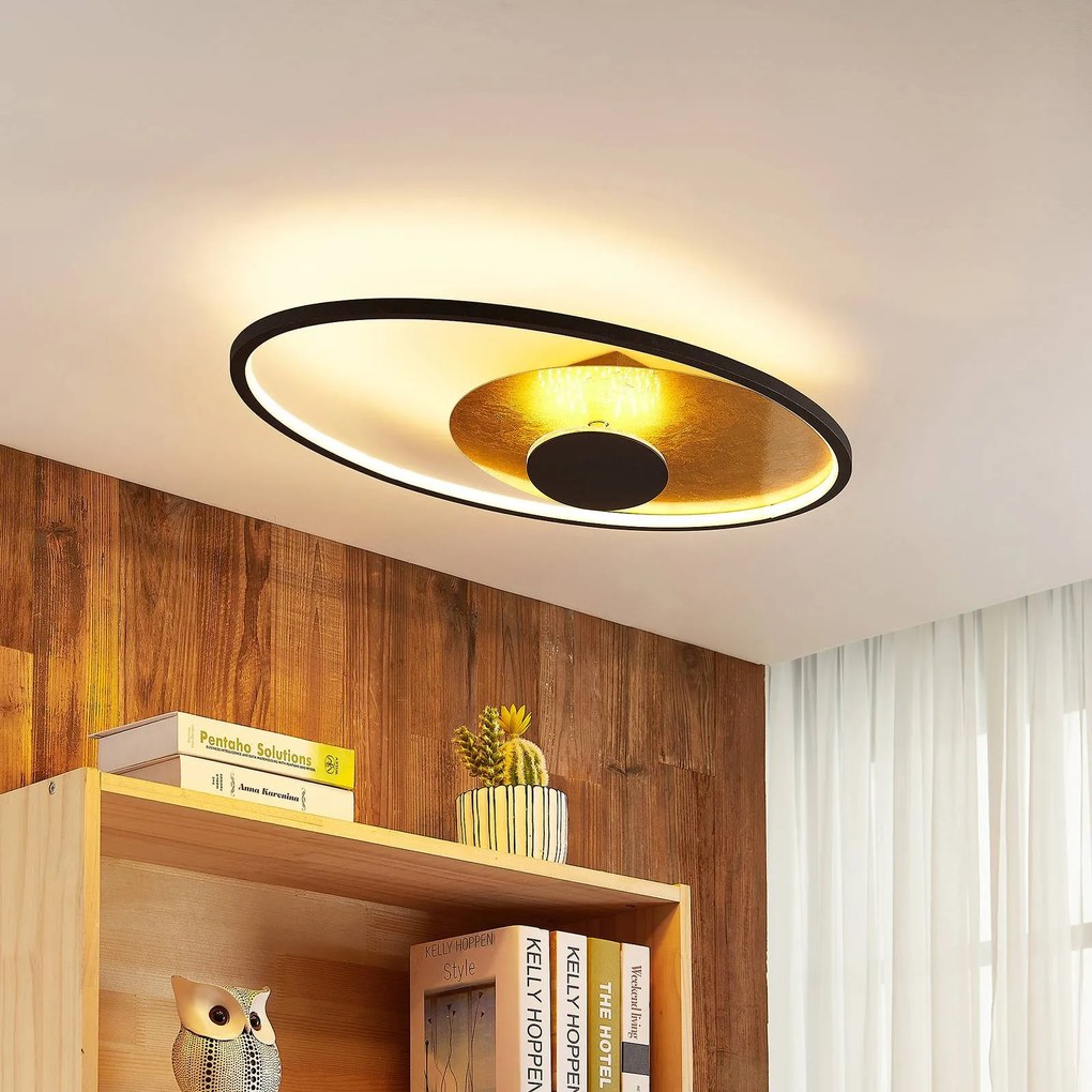Plafoniera a LED Feival Lindby, dimmerabile, Marrone / Ruggine, Soggiorno / Sala da pranzo, Metallo, Moderno, Plafoniera LED