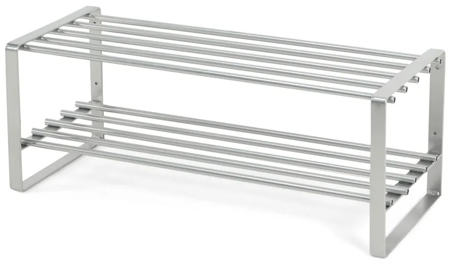 Scarpiera argentata in metallo 70x29x27 cm Rex – Spinder Design