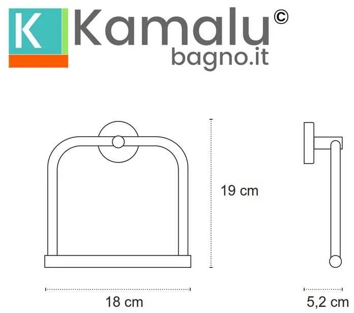 Kamalu - portasalviette in acciaio inox bianco opaco installazione a parete | mira-b