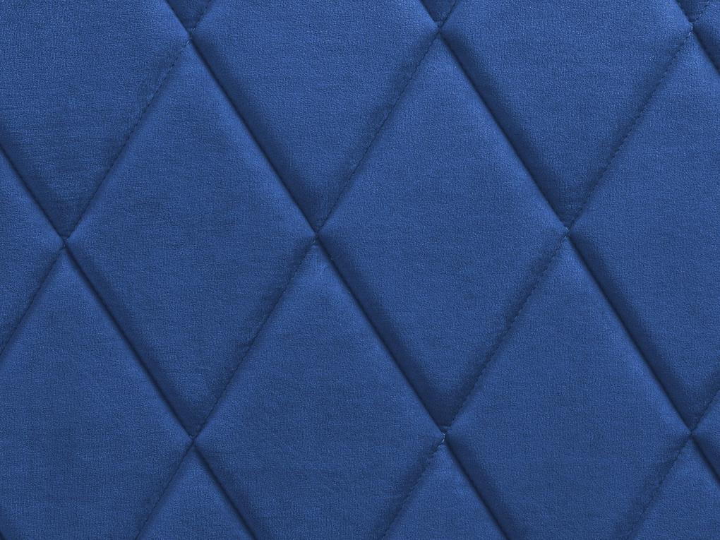 Letto in velluto blu con contenitore 180 x 200 cm ROCHEFORT Beliani