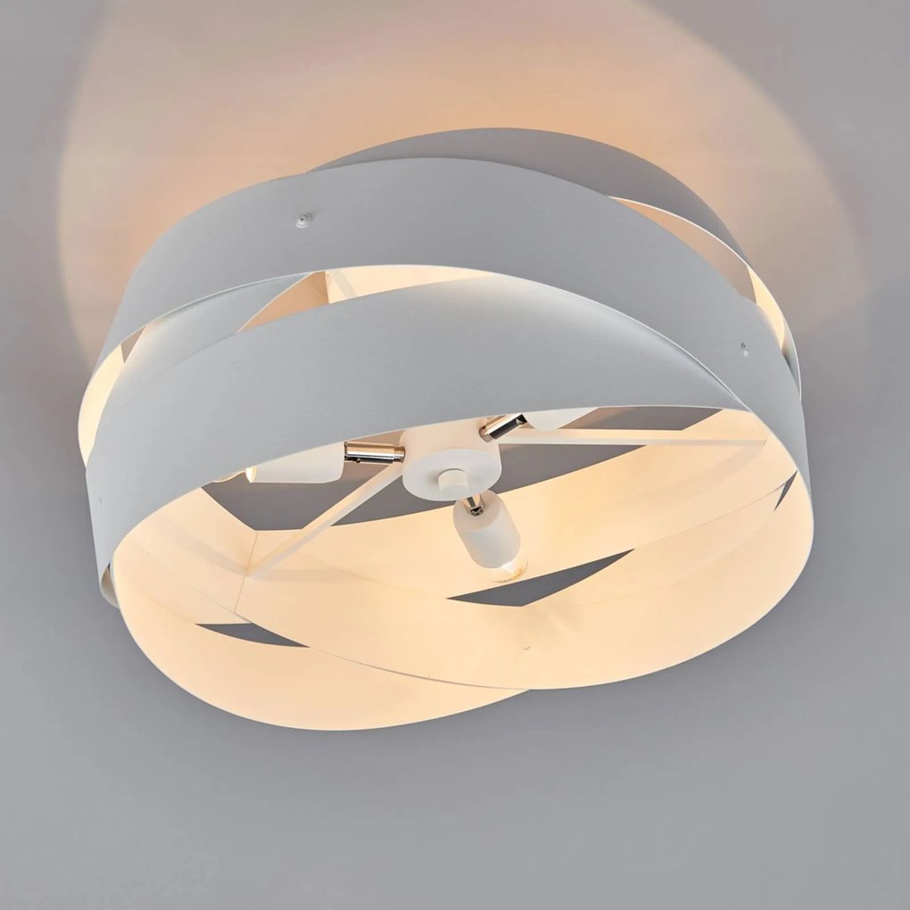 Plafoniera soffitto Tornado Domiluce, dimmerabile, Bianco / Opale, Soggiorno / Sala da pranzo, Metallo, Moderno, Plafoniera