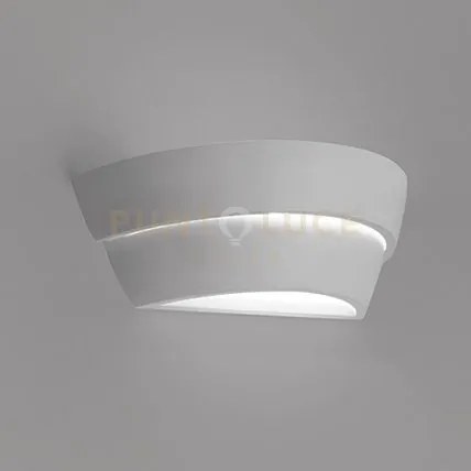 Aegina applique a parete in gesso bianco 1 luce attacco e27 30x10cm